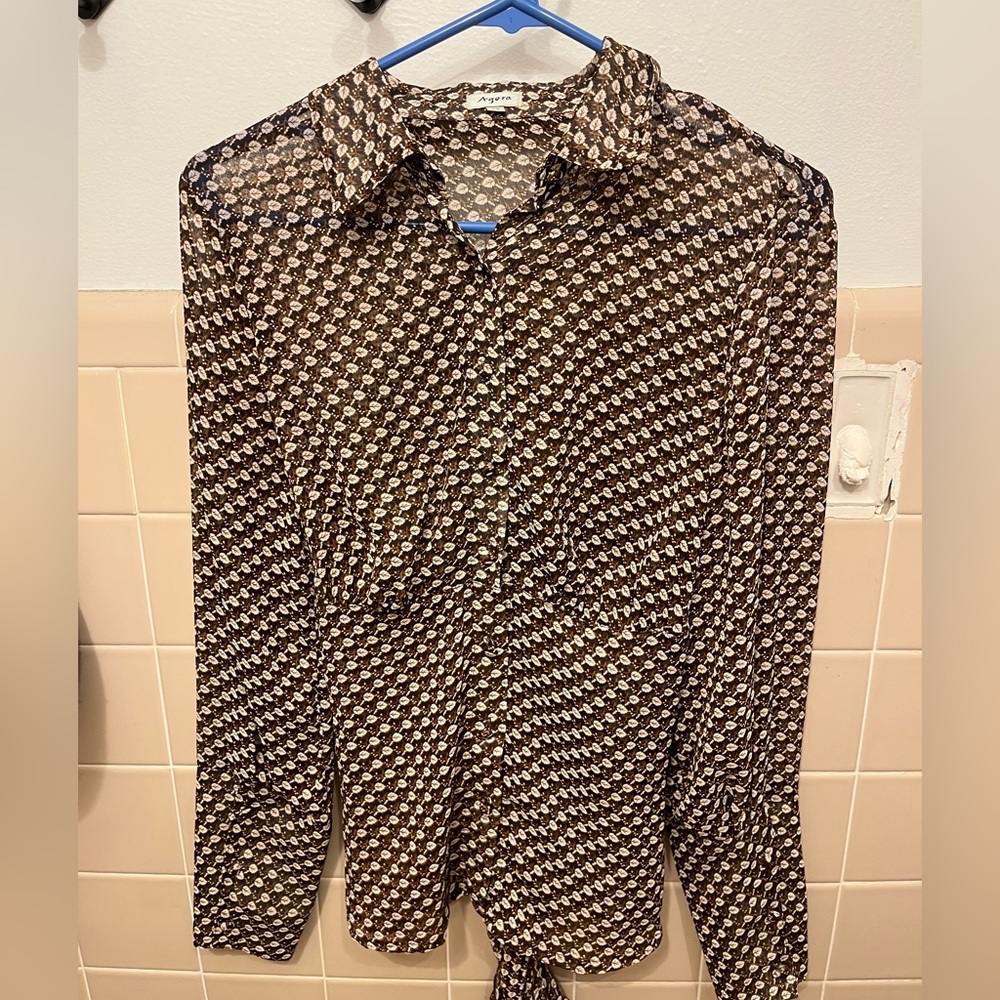 Agora Sheer Vintage Button Down